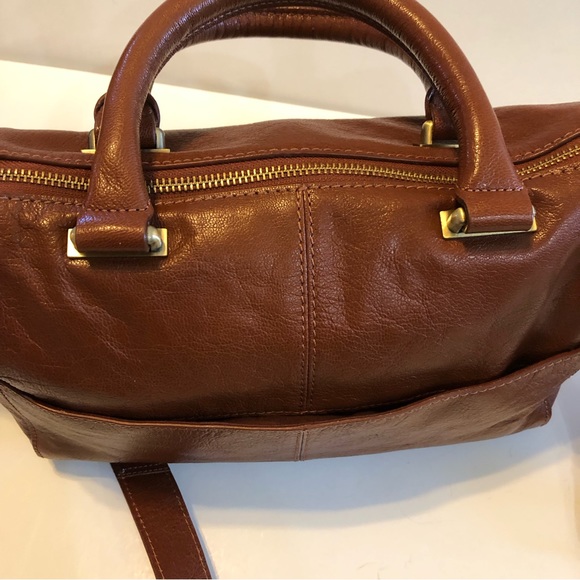 Rachel Rachel Roy Leather Satchel/Crossbody Bag, Rich Cognac. Perfect Condition. - Picture 13 of 15